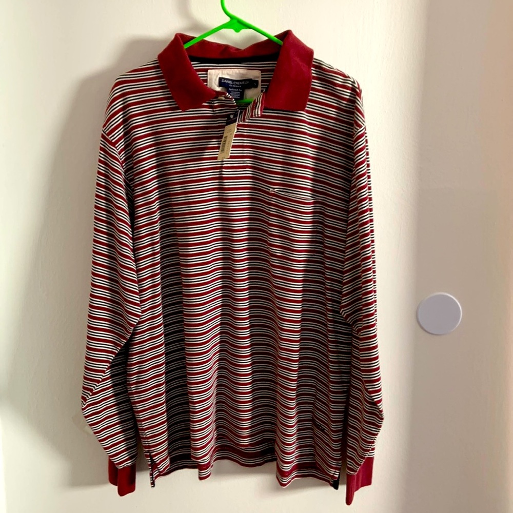 Daniel Cremieux Classics Red Heather Long Sleeve Pullover Shirt. XL NWT.